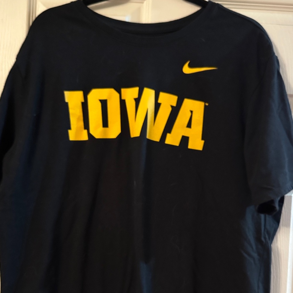 Nike Black Tee with Yellow Iowa Print